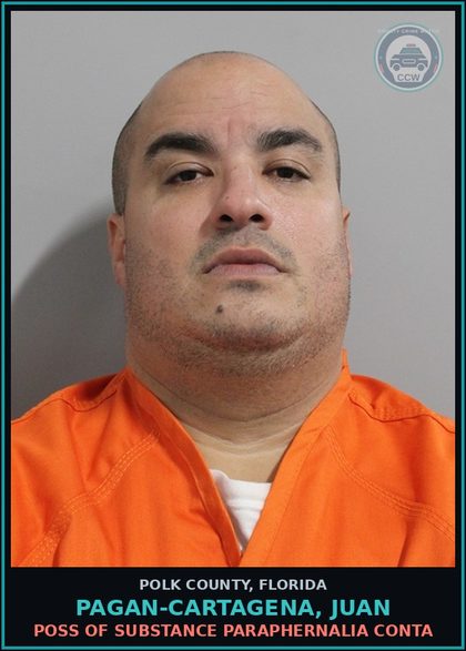 CCW arrest card for PAGAN-CARTAGENA, JUAN in Polk County: Canna POSSESS Not More Than 20