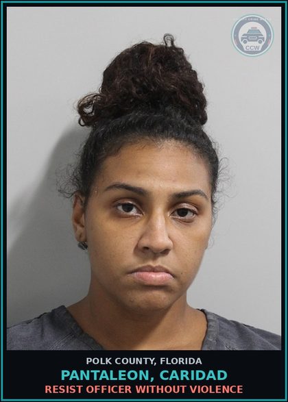 CCW arrest card for PANTALEON, CARIDAD in Polk County: Resist Officer without Violence