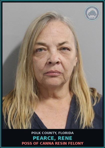 CCW arrest card for PEARCE, RENE in Polk County: Resist Officer w o Viol.