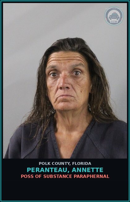 CCW arrest card for PERANTEAU, ANNETTE in Polk County: POSS OF DRUG PARAPHERNAL