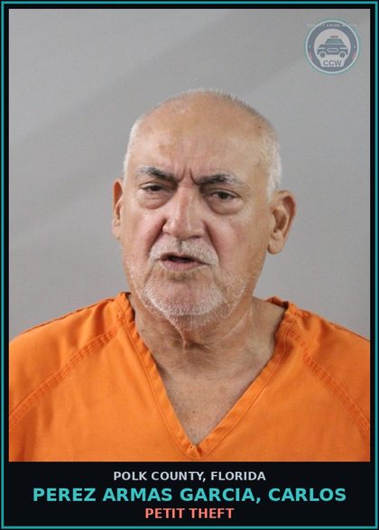 CCW arrest card for PEREZ ARMAS GARCIA, CARLOS in Polk County: Petit Theft
