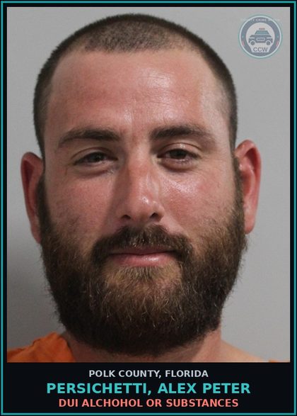 CCW arrest card for PERSICHETTI, ALEX PETER in Polk County: DUI Alchohol or Drugs