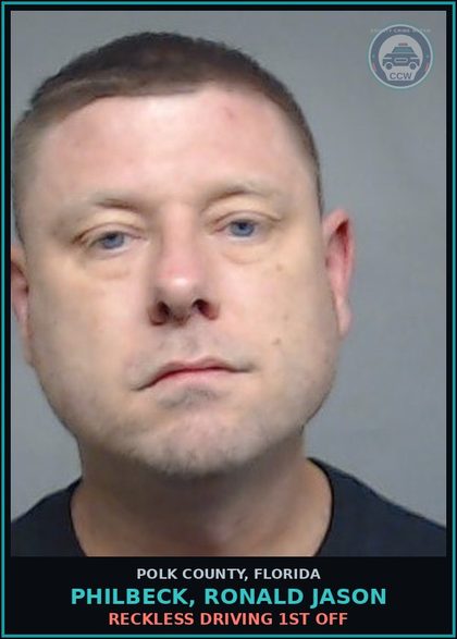 CCW arrest card for PHILBECK, RONALD JASON in Polk County: Reckless Driving 1st Off