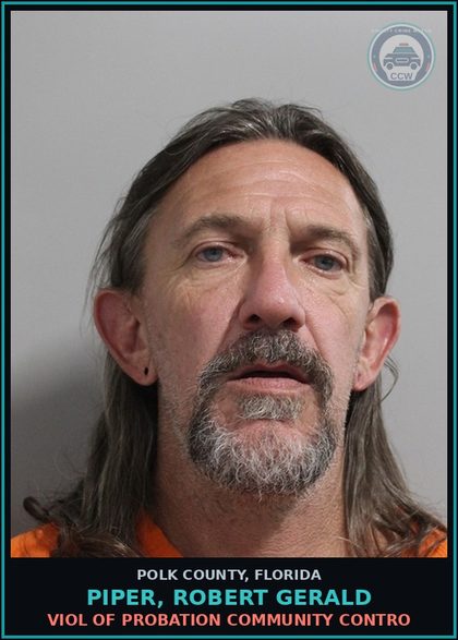 CCW arrest card for PIPER, ROBERT GERALD in Polk County: Viol of Probation Community Contro