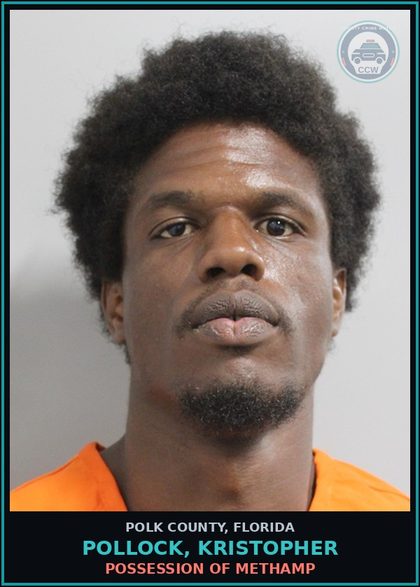 CCW arrest card for POLLOCK, KRISTOPHER in Polk County: Possession of Methamp