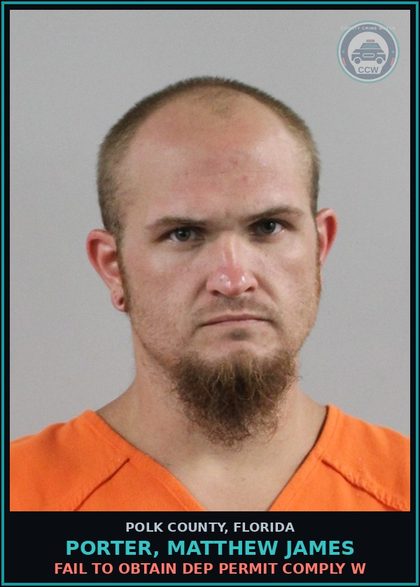 CCW arrest card for PORTER, MATTHEW JAMES in Polk County: Fail to Obtain Dep Permit Comply w