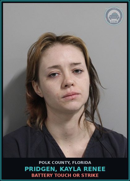 CCW arrest card for PRIDGEN, KAYLA RENEE in Polk County: Battery Touch Or Strike