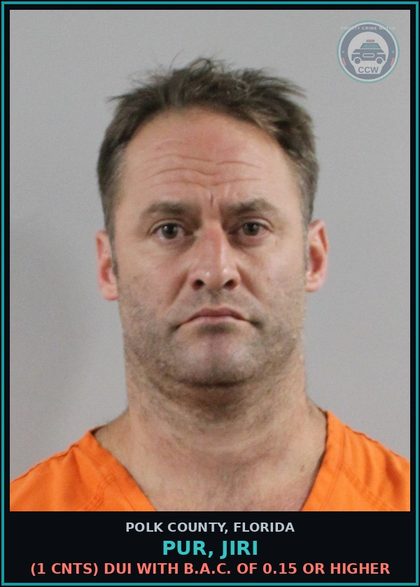 CCW arrest card for PUR, JIRI in Polk County: (1 cnts) NO VALID DL NEVER ISSED