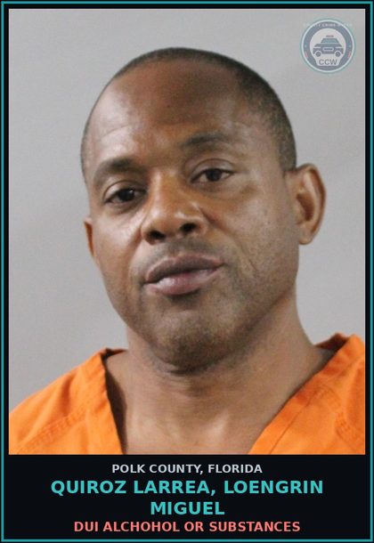 CCW arrest card for QUIROZ LARREA, LOENGRIN MIGUEL in Polk County: DUI Alchohol or Drugs