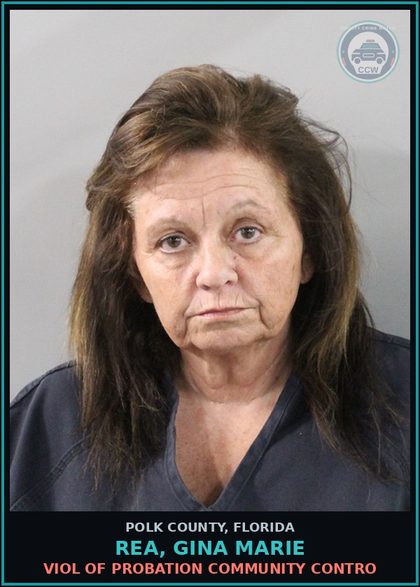 CCW arrest card for REA, GINA MARIE in Polk County: Viol of Probation Community Contro