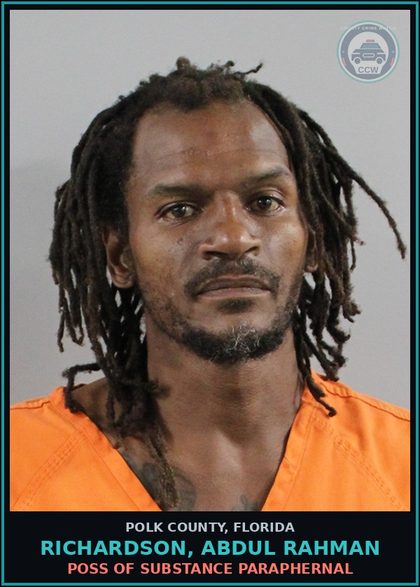 CCW arrest card for RICHARDSON, ABDUL RAHMAN in Polk County: Attempted Tampering With Evidence
