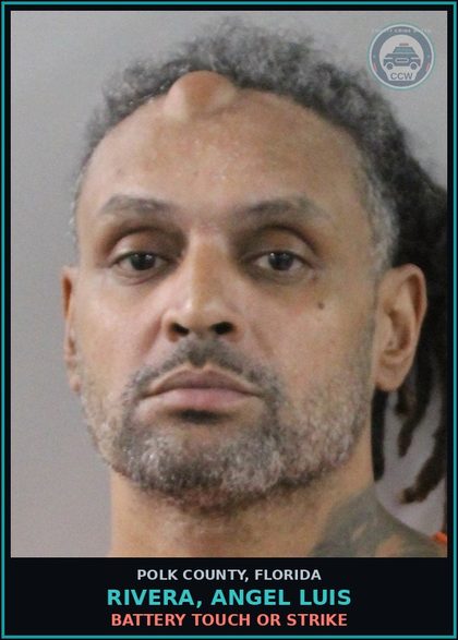 CCW arrest card for RIVERA, ANGEL LUIS in Polk County: Battery Touch Or Strike