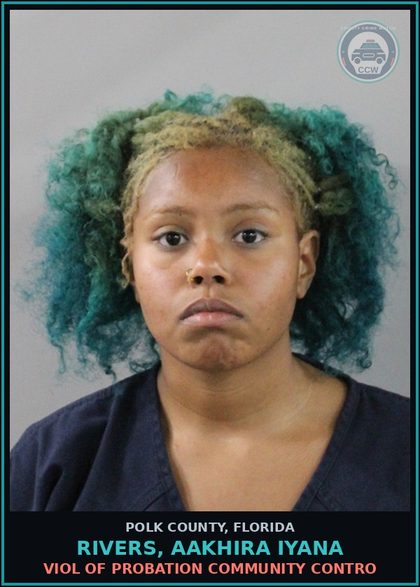 CCW arrest card for RIVERS, AAKHIRA IYANA in Polk County: Viol of Probation Community Contro
