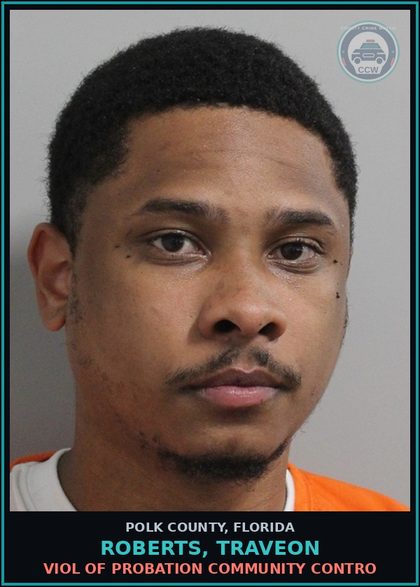 CCW arrest card for ROBERTS, TRAVEON in Polk County: Viol of Probation Community Contro