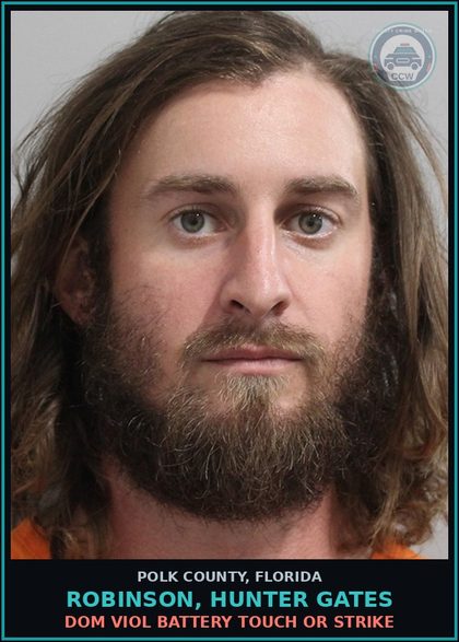 CCW arrest card for ROBINSON, HUNTER GATES in Polk County: Dom Viol Battery Touch or Strike