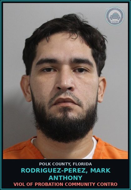CCW arrest card for RODRIGUEZ-PEREZ, MARK ANTHONY in Polk County: Viol of Probation Community Contro