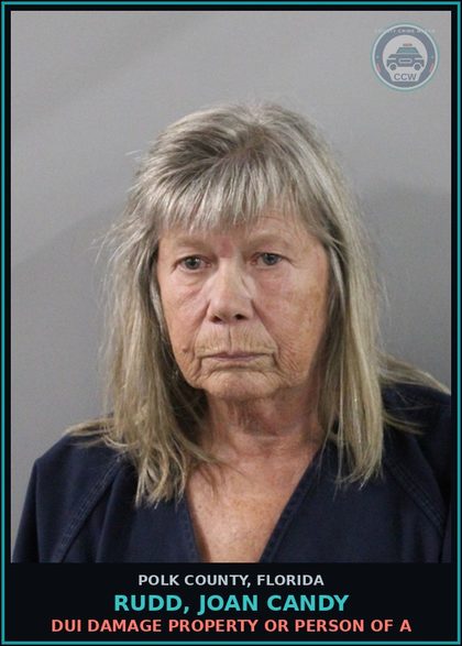 CCW arrest card for RUDD, JOAN CANDY in Polk County: DUI Damage Property or Person of A