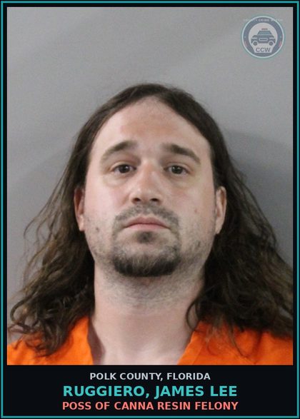 CCW arrest card for RUGGIERO, JAMES LEE in Polk County: Canna POSSESS Not More Than 20