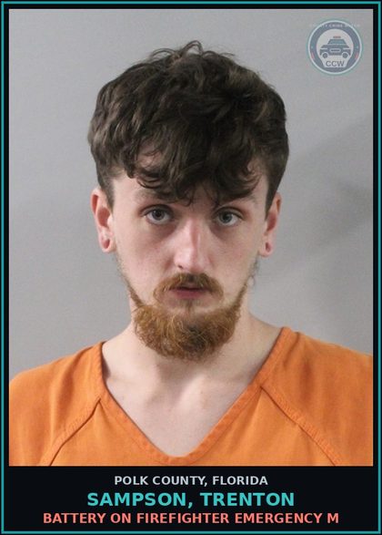 CCW arrest card for SAMPSON, TRENTON in Polk County: Battery on Firefighter Emergency M