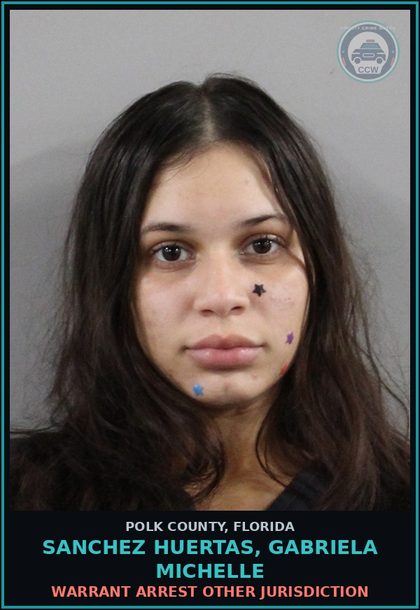 CCW arrest card for SANCHEZ HUERTAS, GABRIELA MICHELLE in Polk County: Warrant Arrest Other Jurisdiction