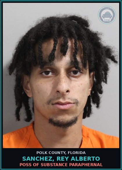 CCW arrest card for SANCHEZ, REY ALBERTO in Polk County: Canna POSSESS Not More Than 20