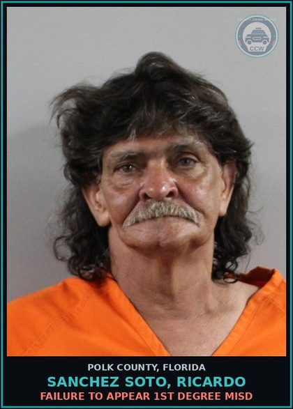 CCW arrest card for SANCHEZ SOTO, RICARDO in Polk County: FAILURE TO APPEAR 1st Degree Misd