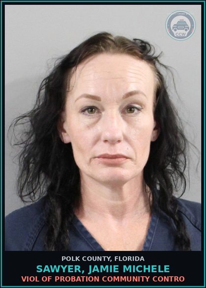 CCW arrest card for SAWYER, JAMIE MICHELE in Polk County: Viol of Probation Community Contro