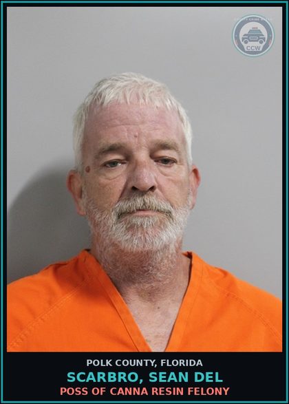 CCW arrest card for SCARBRO, SEAN DEL in Polk County: POSS OF DRUG PARAPHERNAL
