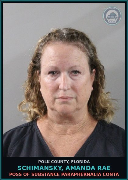 CCW arrest card for SCHIMANSKY, AMANDA RAE in Polk County: Canna POSSESS Not More Than 20