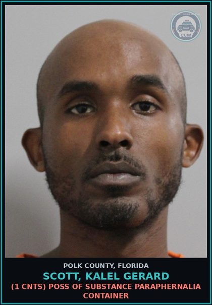 CCW arrest card for SCOTT, KALEL GERARD in Polk County: (1 cnts) Canna POSSESS NOT MORE THAN 20 GRAMS