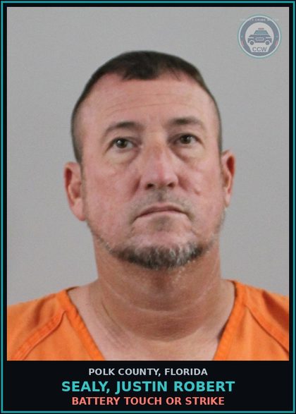 CCW arrest card for SEALY, JUSTIN ROBERT in Polk County: Battery Touch Or Strike