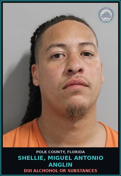 CCW arrest card for SHELLIE, MIGUEL ANTONIO ANGLIN in Polk County: DUI Alchohol or Drugs