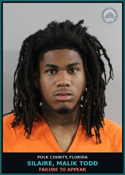 CCW arrest card for SILAIRE, MALIK TODD in Polk County: FAILURE TO APPEAR