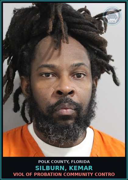 CCW arrest card for SILBURN, KEMAR in Polk County: Viol of Probation Community Contro