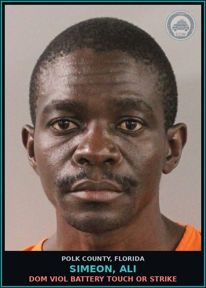 CCW arrest card for SIMEON, ALI in Polk County: Dom Viol Battery Touch or Strike