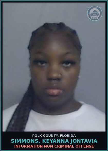 CCW arrest card for SIMMONS, KEYANNA JONTAVIA in Polk County: Information Non Criminal Offense