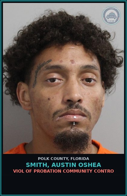 CCW arrest card for SMITH, AUSTIN OSHEA in Polk County: Viol of Probation Community Contro