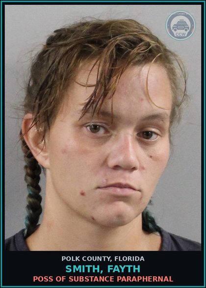 CCW arrest card for SMITH, FAYTH in Polk County: POSS OF DRUG PARAPHERNAL