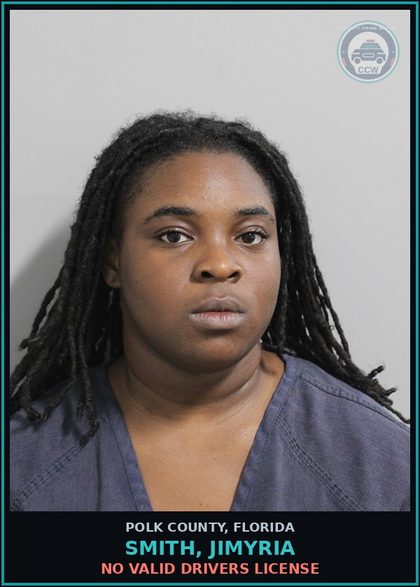 CCW arrest card for SMITH, JIMYRIA in Polk County: No Valid Drivers License