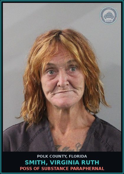 CCW arrest card for SMITH, VIRGINIA RUTH in Polk County: POSS OF DRUG PARAPHERNAL