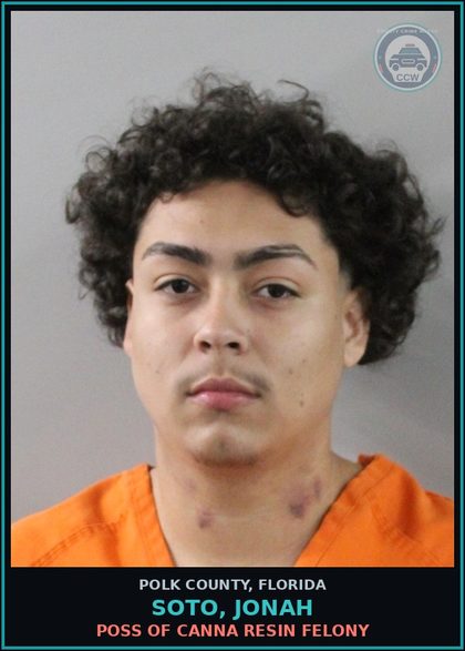 CCW arrest card for SOTO, JONAH in Polk County: POSS OF DRUG PARAPHERNAL