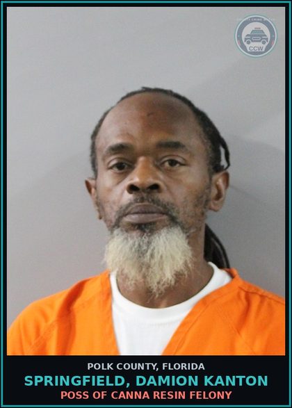 CCW arrest card for SPRINGFIELD, DAMION KANTON in Polk County: DRUGS Keep Shop Veh Etc For Drugs