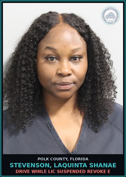 CCW arrest card for STEVENSON, LAQUINTA SHANAE in Polk County: Drive While Lic Suspended Revoke E