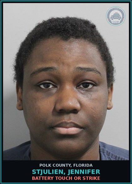 CCW arrest card for STJULIEN, JENNIFER in Polk County: Battery Touch Or Strike