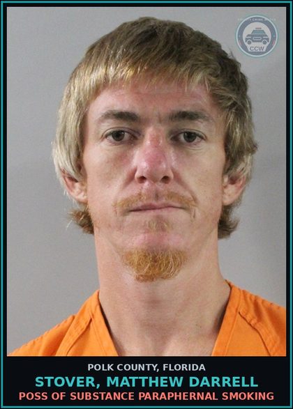 CCW arrest card for STOVER, MATTHEW DARRELL in Polk County: POSS OF DRUG PARAPHERNAL SMOKING