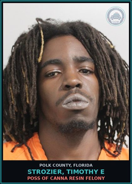 CCW arrest card for STROZIER, TIMOTHY E in Polk County: POSS OF DRUG PARAPHERNAL SMOKING