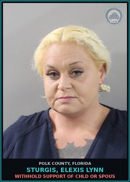 CCW arrest card for STURGIS, ELEXIS LYNN in Polk County: Withhold Support of chld or Spous