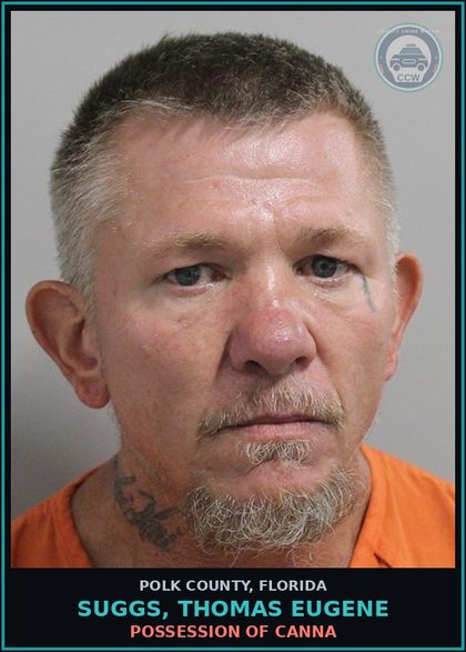 CCW arrest card for SUGGS, THOMAS EUGENE in Polk County: POSSESSION OF Canna