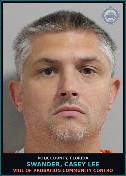 CCW arrest card for SWANDER, CASEY LEE in Polk County: Viol of Probation Community Contro