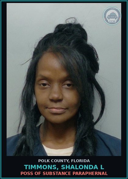 CCW arrest card for TIMMONS, SHALONDA L in Polk County: POSS OF DRUG PARAPHERNAL